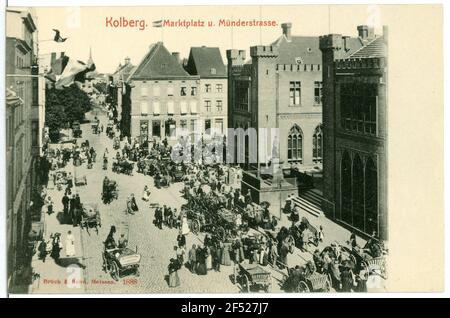 Marketplace Kolberg (today: Kolobrzeg / Poland). Marketplace Stock Photo
