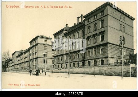 Bocks of the 1st Royal Saxon Pioneer Battalion No. 12 Dresden. Barracks d. K. S. 1. Pioneer Bat. No. 12 Stock Photo