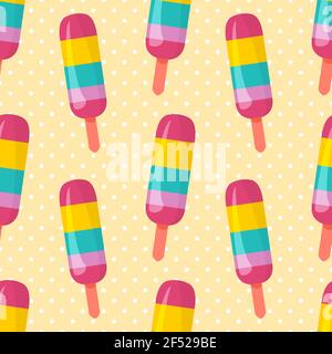 ice cream stick seamless pattern vector illustration Stock Vector