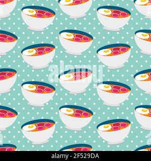 ramen seamless pattern vector illustration Stock Vector