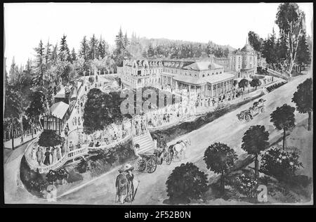 Marienbad. Grand Cafe Restaurant and Hotel Panorama (1872, 1892) Stock Photo