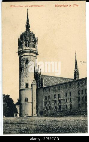 Castle church and castle boxes Wittenberg. Schlosskirche and castle cuisine Stock Photo