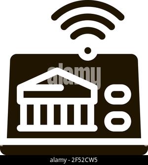wi-fi distribution through device icon Vector Glyph Illustration Stock Vector