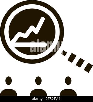 study on upward profit growth icon Vector Glyph Illustration Stock Vector