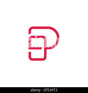 letter pg linked linear geometric simple brand identity vector Stock Vector