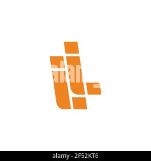 simple geometric letter li line logo vector Stock Vector
