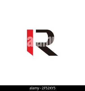 letter ri simple geometric motion design logo vector Stock Vector