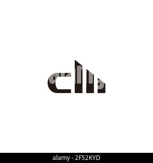 abstract letter cm building tall apartment symbol logo vector Stock Vector