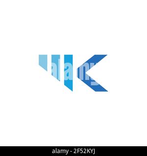 letter m k motion geometric logo vector Stock Vector