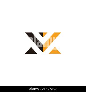 letter mv abstract geometric triangle colorful logo vector Stock Vector