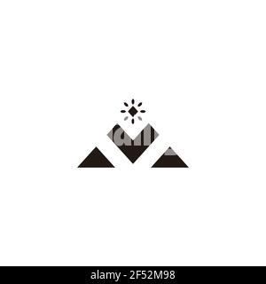 shine diamond triangle geometric line simple logo vector Stock Vector