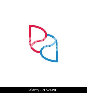 letter pd circle colorful geometric linear logo vector Stock Vector