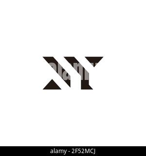 letter ny geometric lines triangle shape logo vector Stock Vector