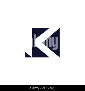 letter ik geometric abstract geometric square logo vector Stock Vector