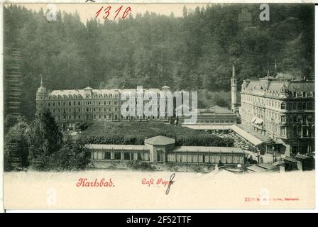 Cafe Pupp Carlsbad. Grand Hotel Pupp (1877, 1892-1894, 1904/1907) Stock Photo