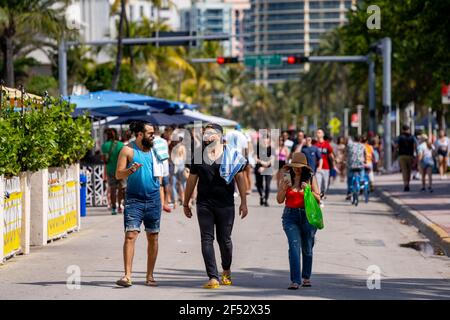 Youth in Miami Beach Spring Break 2021 Stock Photo