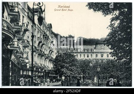Grandhotel Pupp Carlsbad. Grand Hotel Pupp (1877, 1892-1894, 1904/1907) Stock Photo