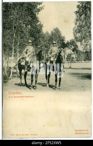 Royal Saxon Tailor Regiment Dresden. K. S. Mandrail Regiment Stock Photo