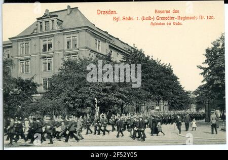 Barracks of the 1st Royal Saxon Grenadier Regiment No. 100 Dresden. The barracks d. K.S. 1. Grenad, -Regim. No. 100. Stock Photo