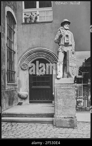 Freiberg. Mountain's figure at the town hall Stock Photo