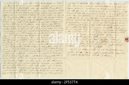 Letter from Friedrich Teck to August Wilhelm Schlegel, inside Stock Photo