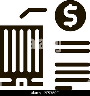 building cost icon Vector Glyph Illustration Stock Vector