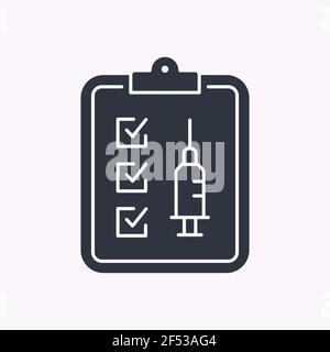 Program vaccination glyph icon. Vector illustration isolated on white. Stock Vector