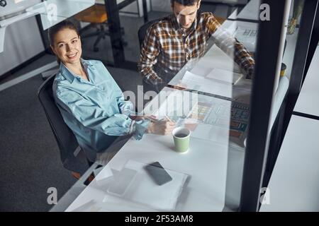 Professional designers working at their new building project Stock Photo