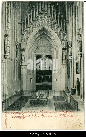 Cathedral, main portal and grave chapel Meissen. Cathedral, main portal and grave chapel Stock Photo