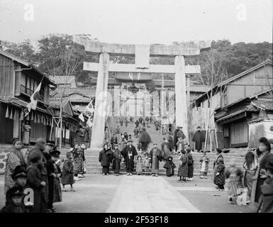 Stairs with Torii to Suwa Shrine (? Suwasan) of 1625 Stock Photo