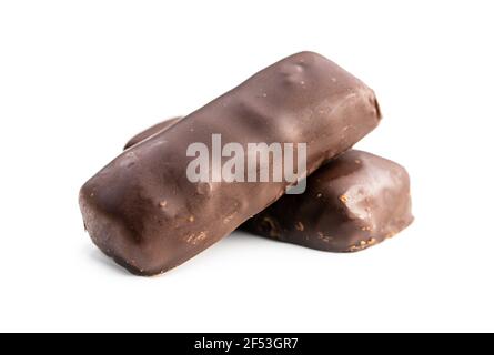 Sweet chocolate bars isolated on white background. Stock Photo