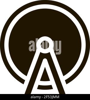 ferris wheel icon Vector Glyph Illustration Stock Vector