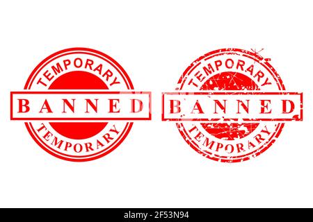 https://l450v.alamy.com/450v/2f53n94/two-style-of-circle-red-rubber-stamp-temporary-banned-isolated-on-white-2f53n94.jpg