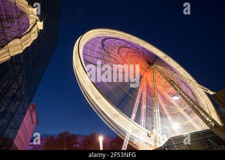 geography / travel, Germany, North Rhine-Westphalia, Ruhr area, dinner, Ferris wheel, Additional-Rights-Clearance-Info-Not-Available Stock Photo