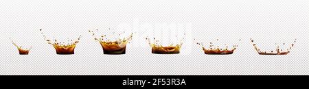 Vector realistic splash of coffee, cola or whiskey Stock Vector