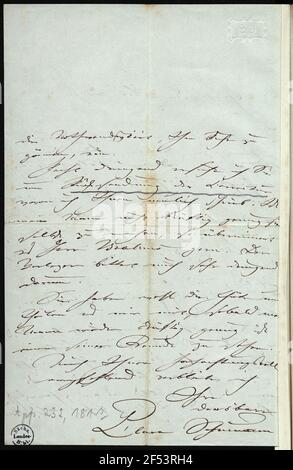 Letter from Clara Schumann to Eberhard Peters Stock Photo