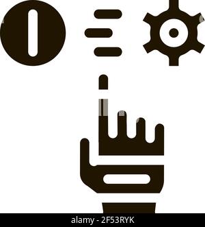 error in automated settings icon Vector Glyph Illustration Stock Vector
