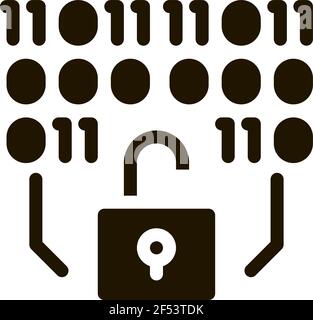 binary security code icon Vector Glyph Illustration Stock Vector