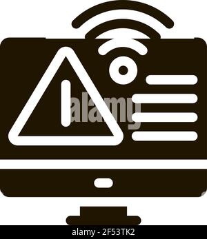 wifi error icon Vector Glyph Illustration Stock Vector
