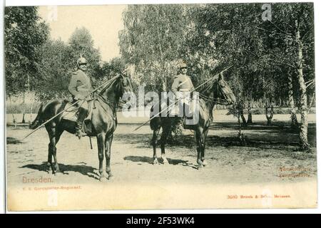 Royal Saxon Tailor Regiment Dresden. K. S. Mandrail Regiment Stock Photo