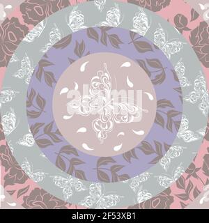 Natural background with the butterflies and leaves Stock Vector