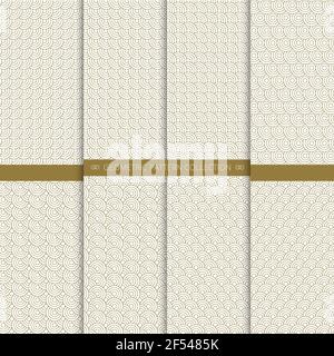 Golden circle geometric pattern collection. Abstract vector background. Pattern in swatches. Stock Vector
