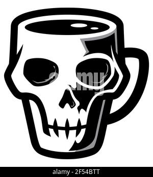 Skull Coffee Mug Stock Vector