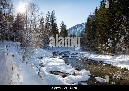 geography / travel, Germany, Bavaria, Allgaeu, Oberstdorf, Stillachtal (Stillach Valley), winter lands, Additional-Rights-Clearance-Info-Not-Available Stock Photo