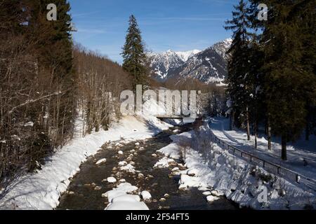 geography / travel, Germany, Bavaria, Allgaeu, Oberstdorf, Stillachtal (Stillach Valley), winter lands, Additional-Rights-Clearance-Info-Not-Available Stock Photo