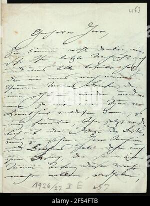 Letter from Clara Schumann to Eberhard Peters Stock Photo