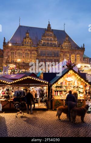geography / travel, Germany, Bremen, marketplace, city hall, Christmas market, Additional-Rights-Clearance-Info-Not-Available Stock Photo