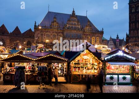 geography / travel, Germany, Bremen, marketplace, city hall, Christmas market, Additional-Rights-Clearance-Info-Not-Available
