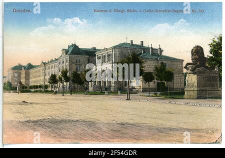 Barracks of the Royal Saxon Grenadier Regiment No. 100 Dresden. Barracks d. K.S Grenadier regiments no. 100. Stock Photo