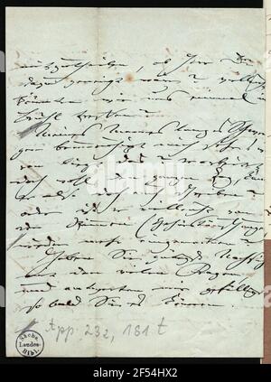 Letter from Clara Schumann to Eberhard Peters Stock Photo